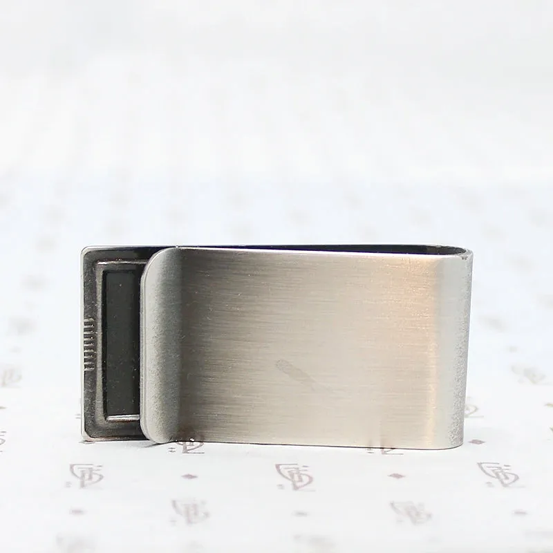 Stylish Silver Tone Money Clip with Deco Detail