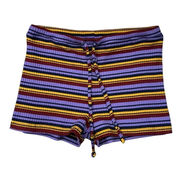 Sundry Striped Ribbed Knit Shorts - Size Medium (8)