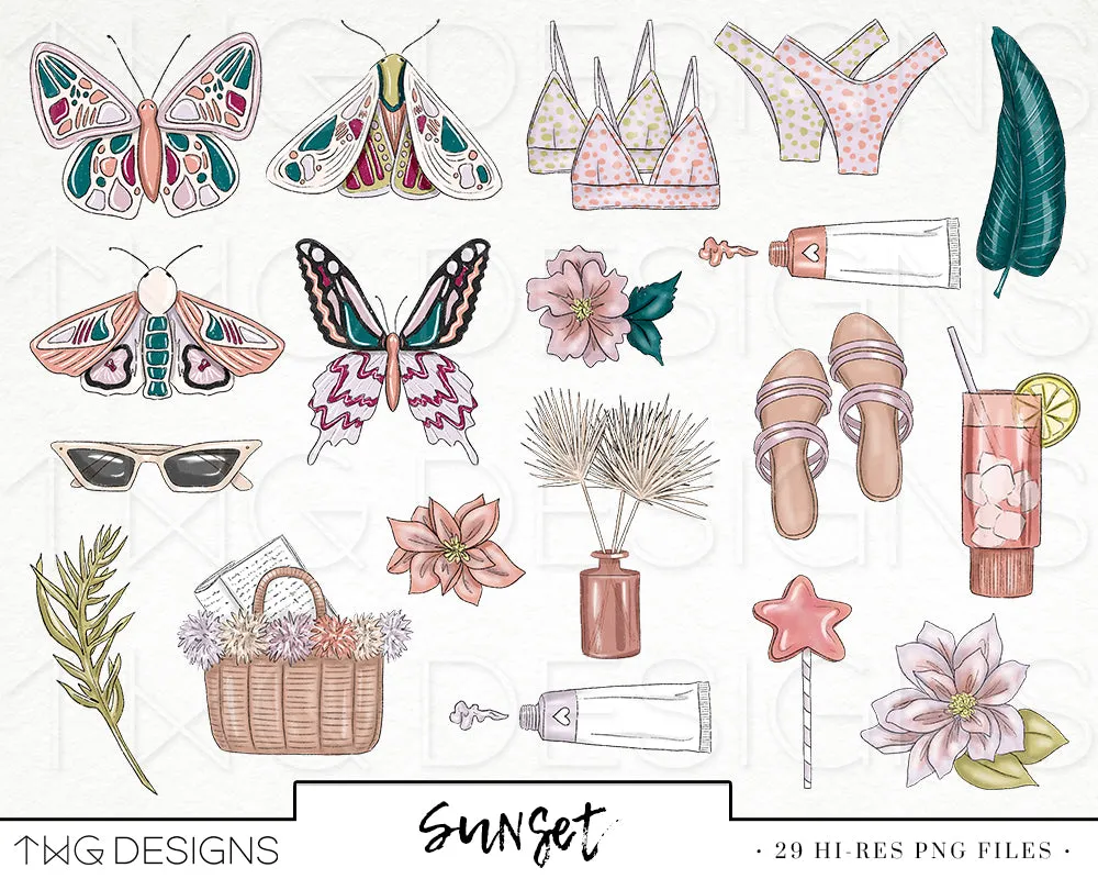 Sunset Clipart Collection