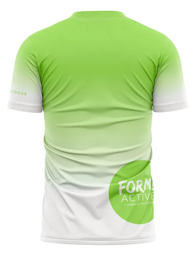 T-shirt  de sport dégradé Lime à Blanc - Forme Active