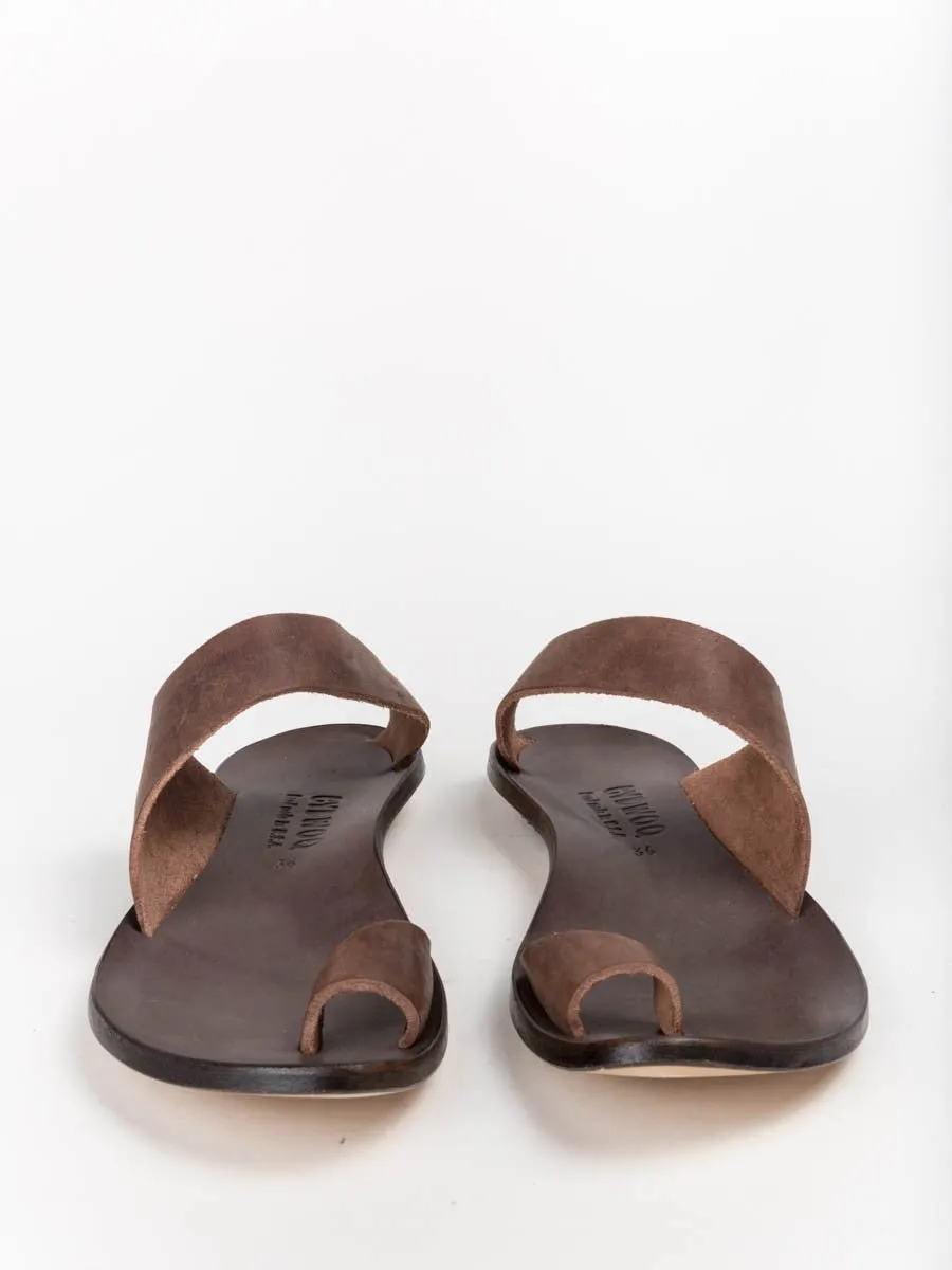 thong sandal - dark brown