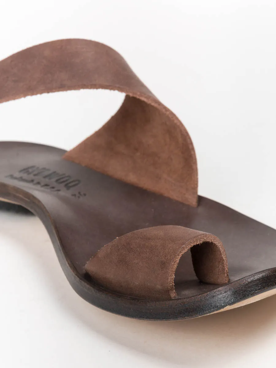 thong sandal - dark brown