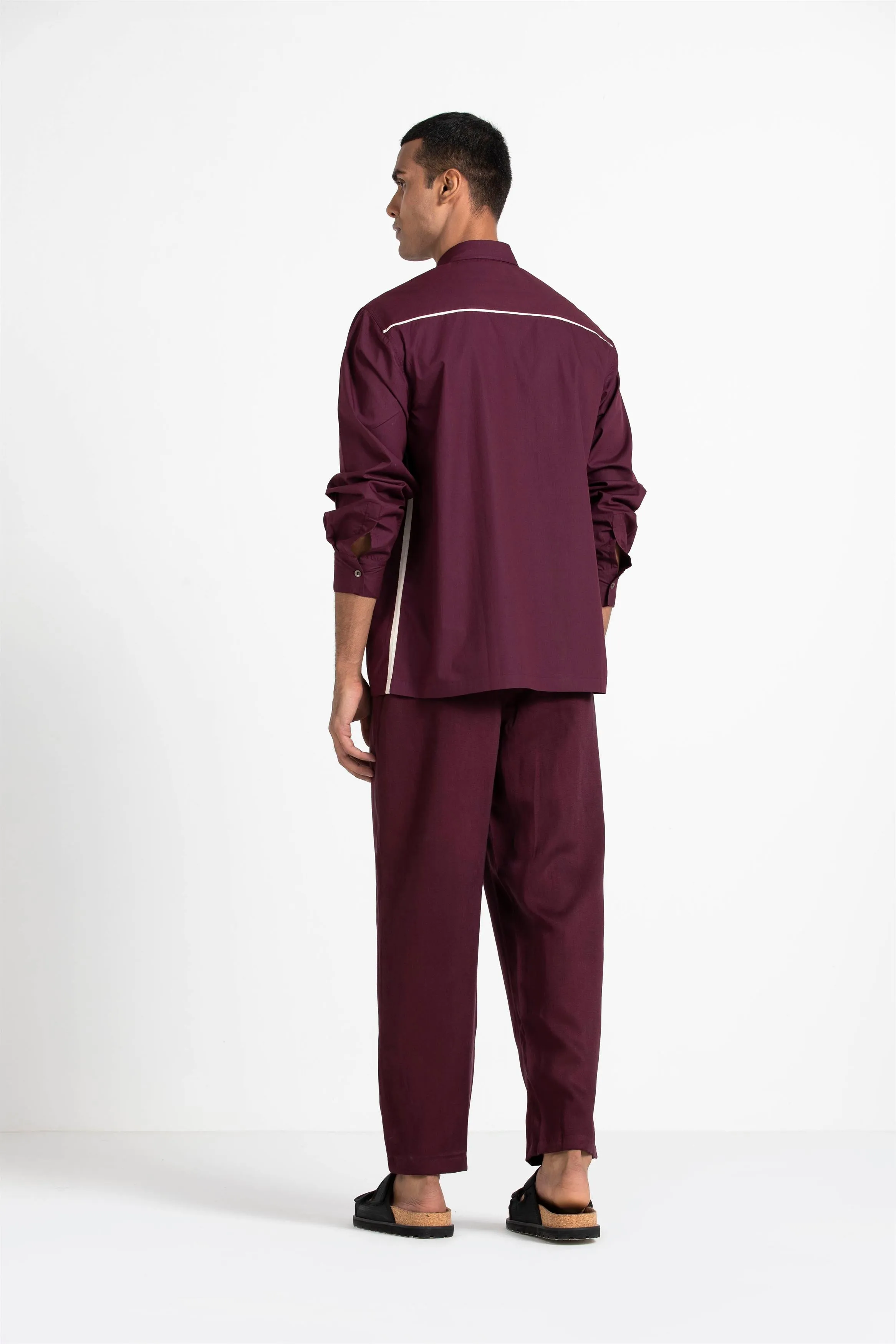 THREE   -   Patch Pocket Shirt Wine
