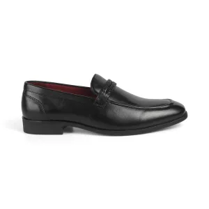 Tresmode Sely Black Men's Leather Loafers