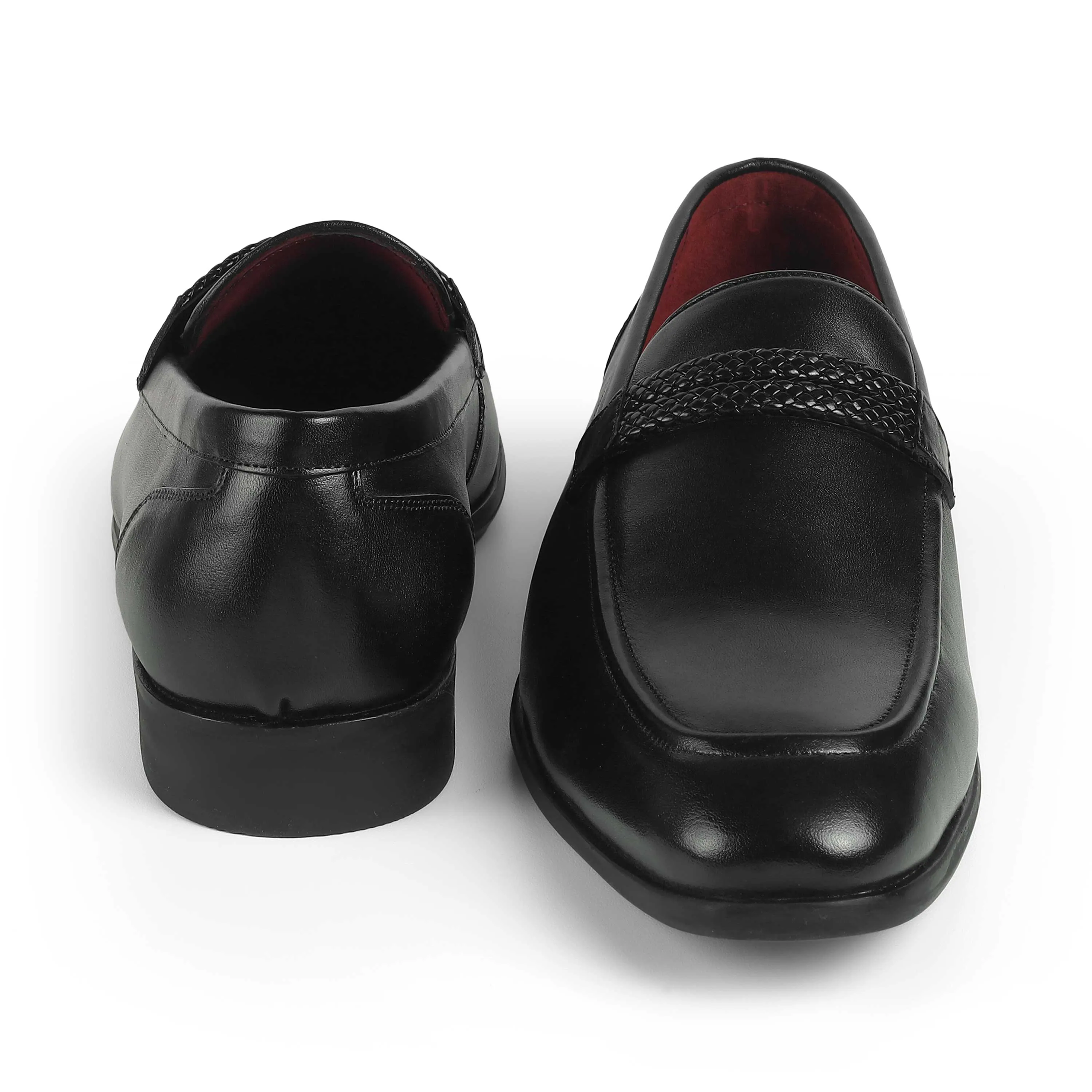 Tresmode Sely Black Men's Leather Loafers