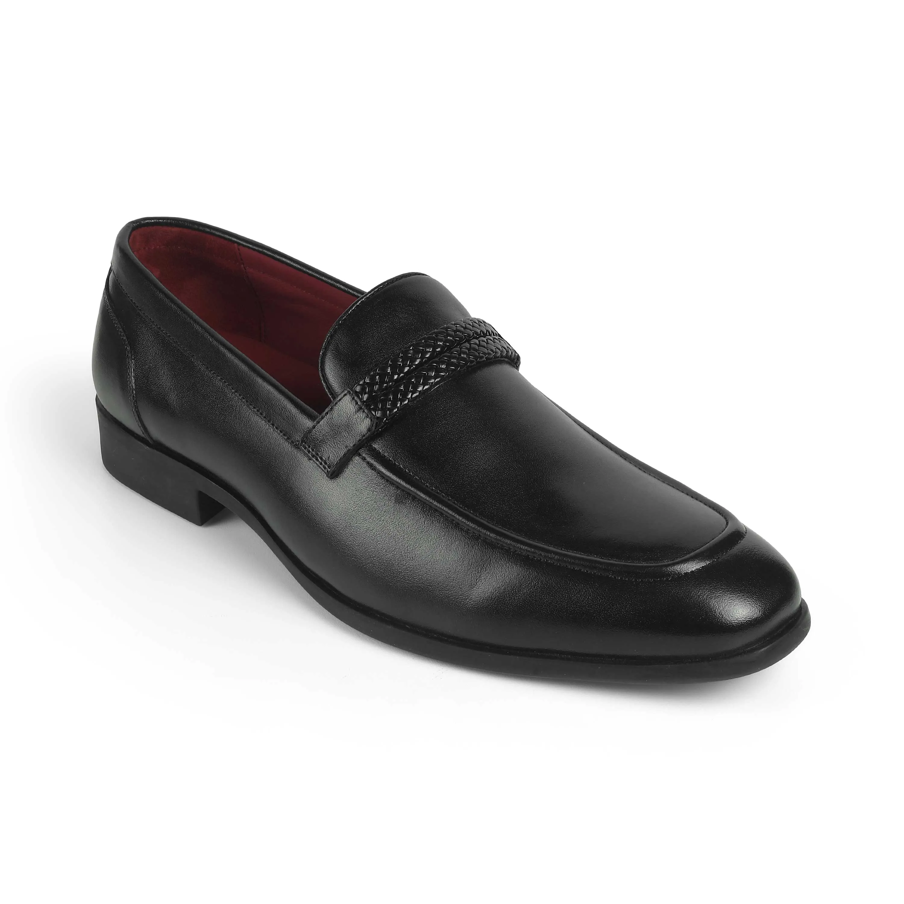 Tresmode Sely Black Men's Leather Loafers