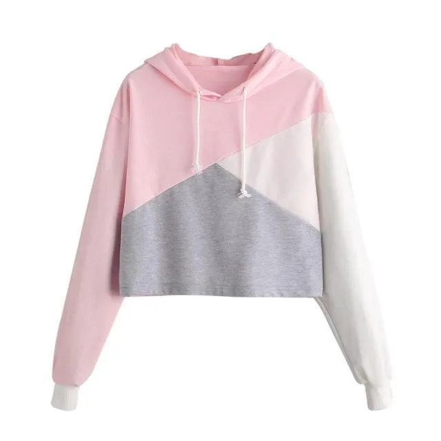 Tri-Color Crop Hoodie