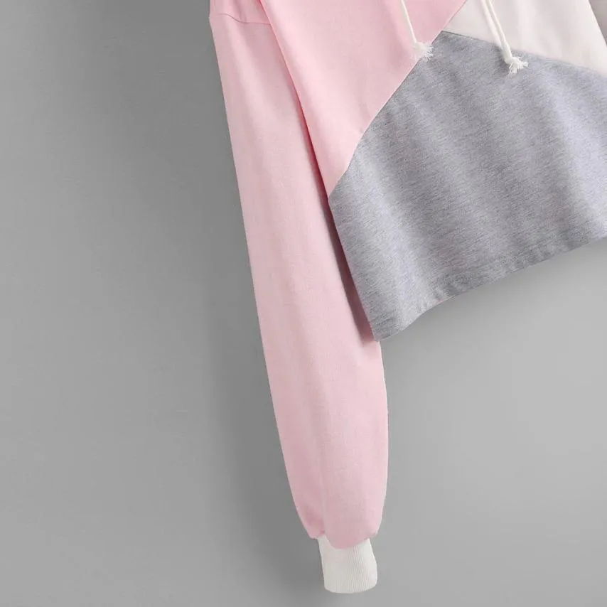 Tri-Color Crop Hoodie