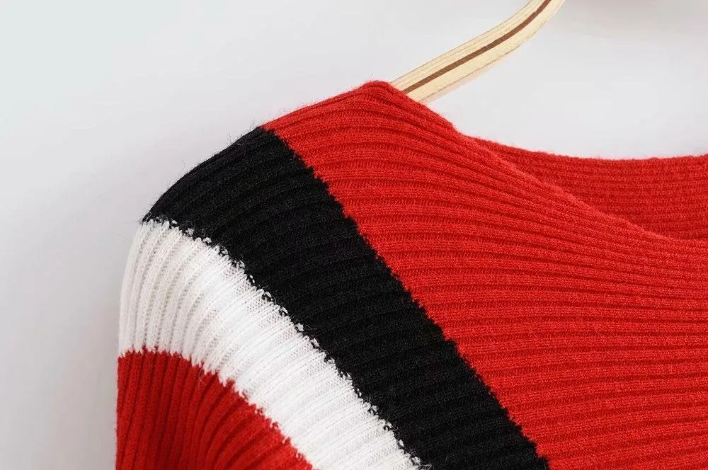 V Striped Sweater