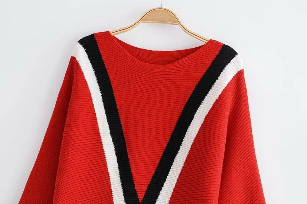 V Striped Sweater