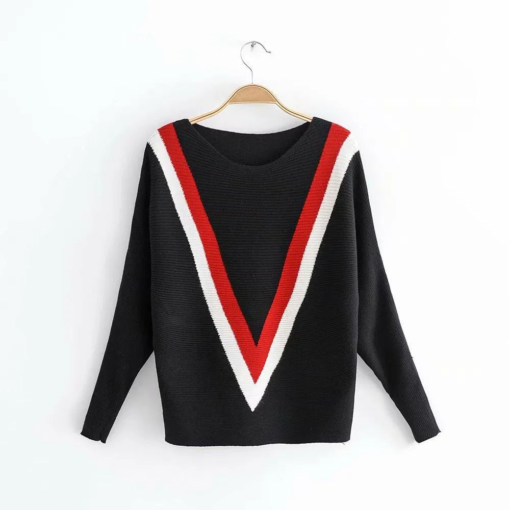 V Striped Sweater
