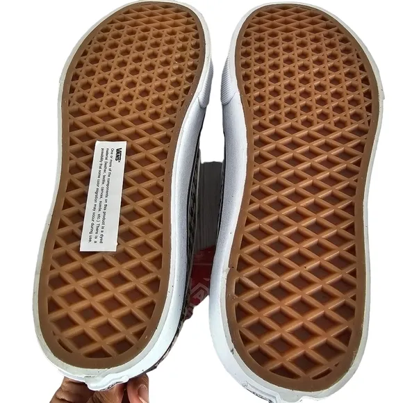 VANS WOMENS FILMORE HIGH TOP PLATFORM SNEAKER - PLAID MIX BROWN/WHITE