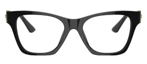 Versace VE 3341U GB1 Cat-Eye Plastic Black Eyeglasses with Logo Stamped Demo Lenses