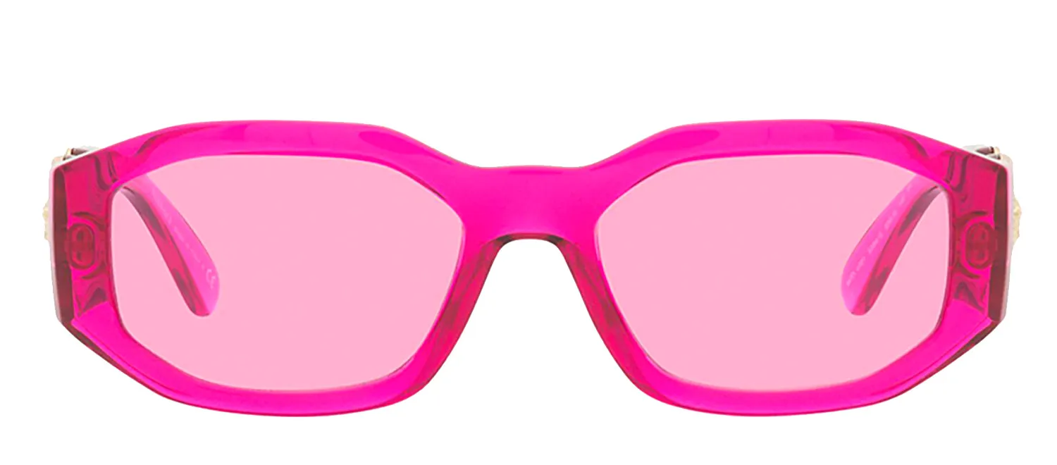 Versace VE 4361 5334/5 Geometric Plastic Pink Sunglasses with Pink Lens
