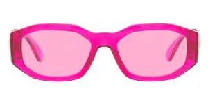Versace VE 4361 5334/5 Geometric Plastic Pink Sunglasses with Pink Lens