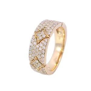 Vlora Yellow Gold Pave Star Design Diamond Fashion Ring