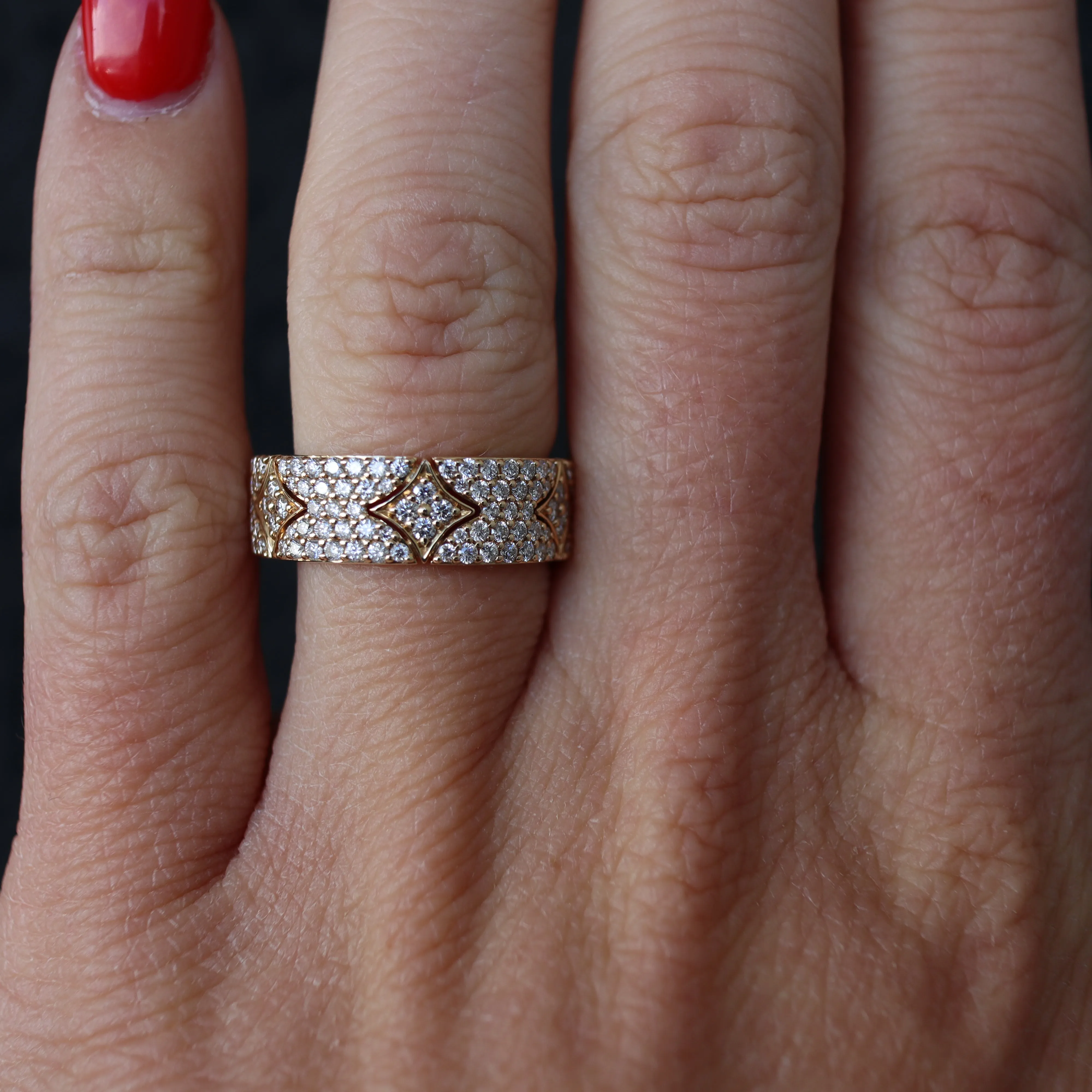 Vlora Yellow Gold Pave Star Design Diamond Fashion Ring