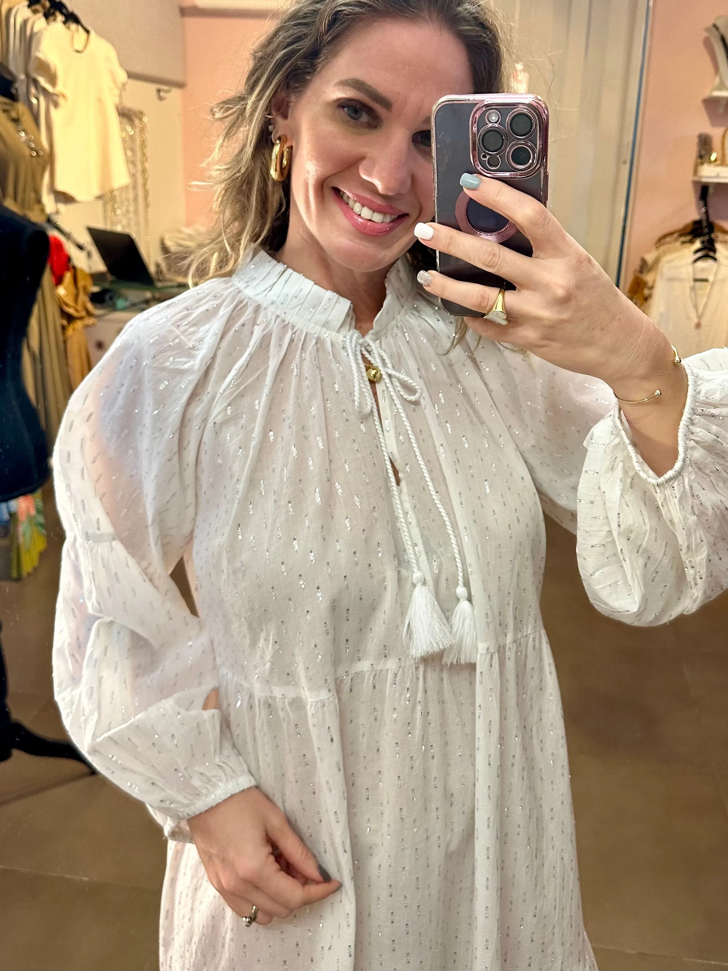 White Elegant Midi Dress