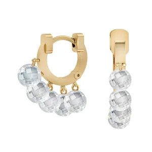 White Topaz Briolette Earrings in Yellow Plated Sterling Silver