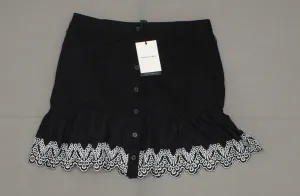 Who What Wear Women's Eyelet Trim Mini Skirt Black 12