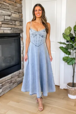 Worth The Wait Denim Midi Dress