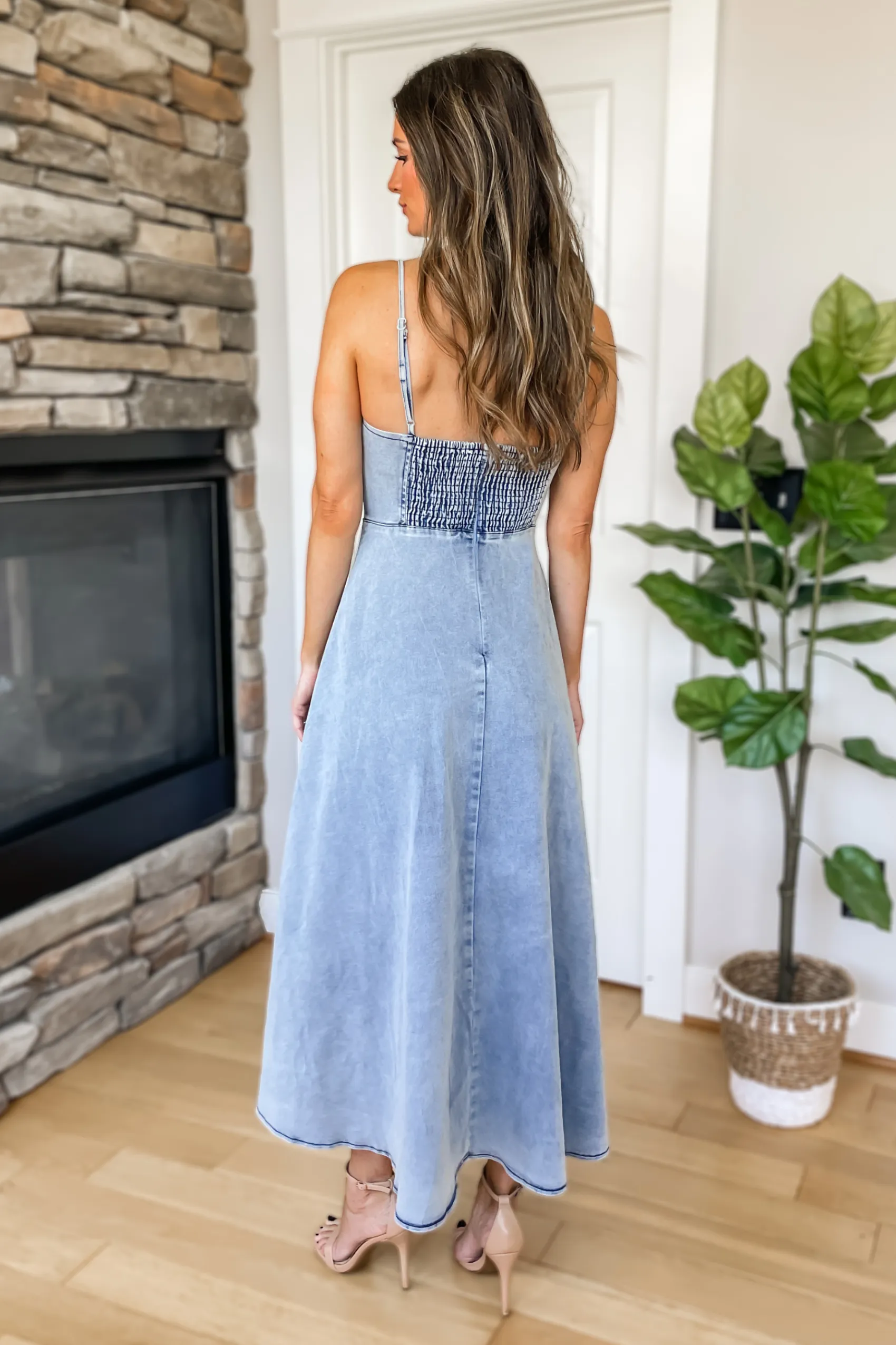 Worth The Wait Denim Midi Dress