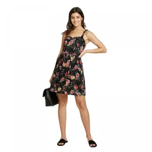 Xhilaration Women's Floral Sleeveless Ruffle Strap Bra Cup Dress
