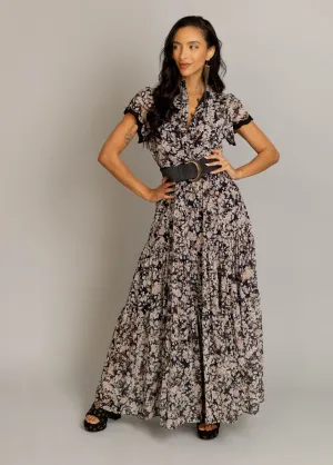 Yani Dress in Black Garden Floral