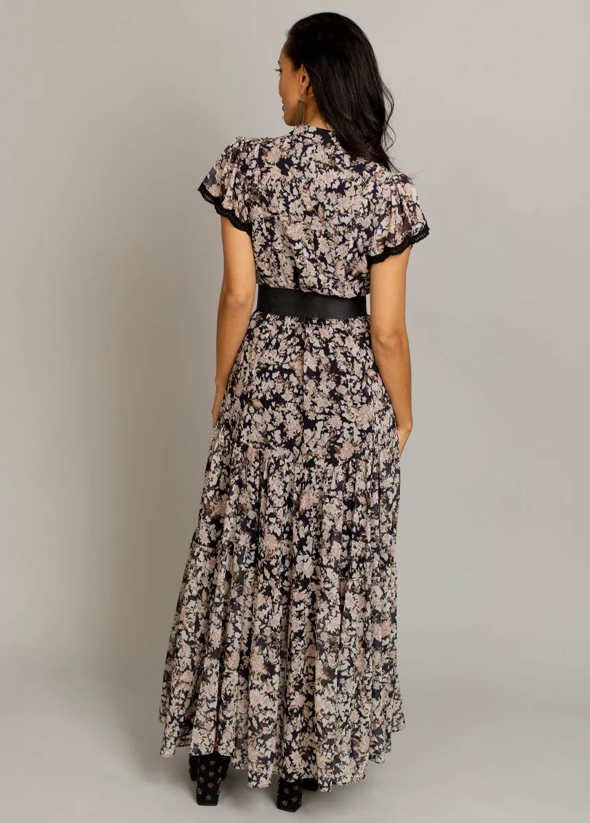 Yani Dress in Black Garden Floral