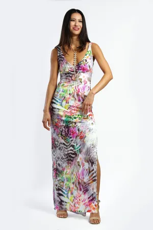 Zebra Print Maxi Dress