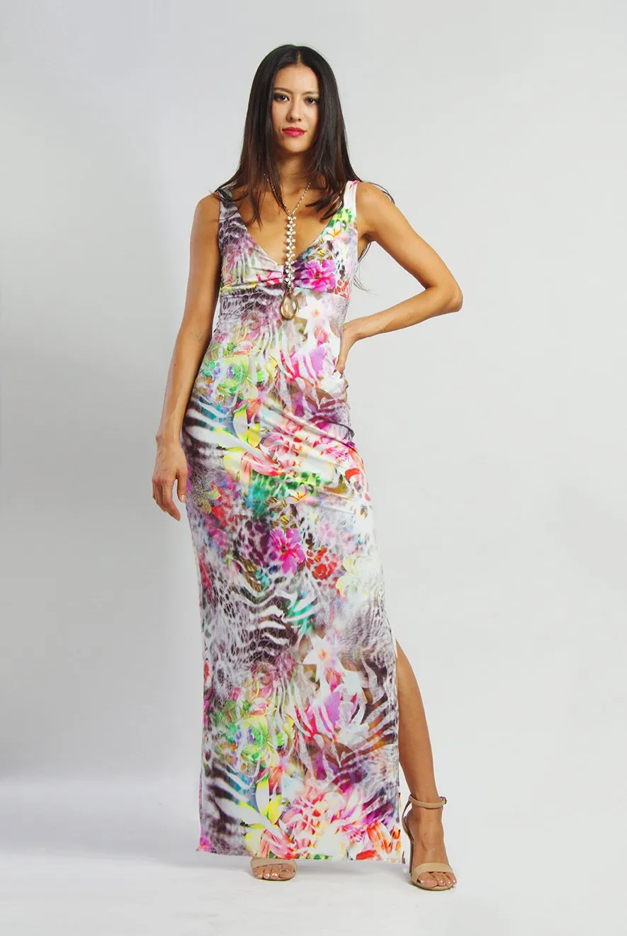 Zebra Print Maxi Dress