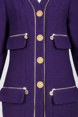 Zipper Bouclé Jacket & Skirt Set