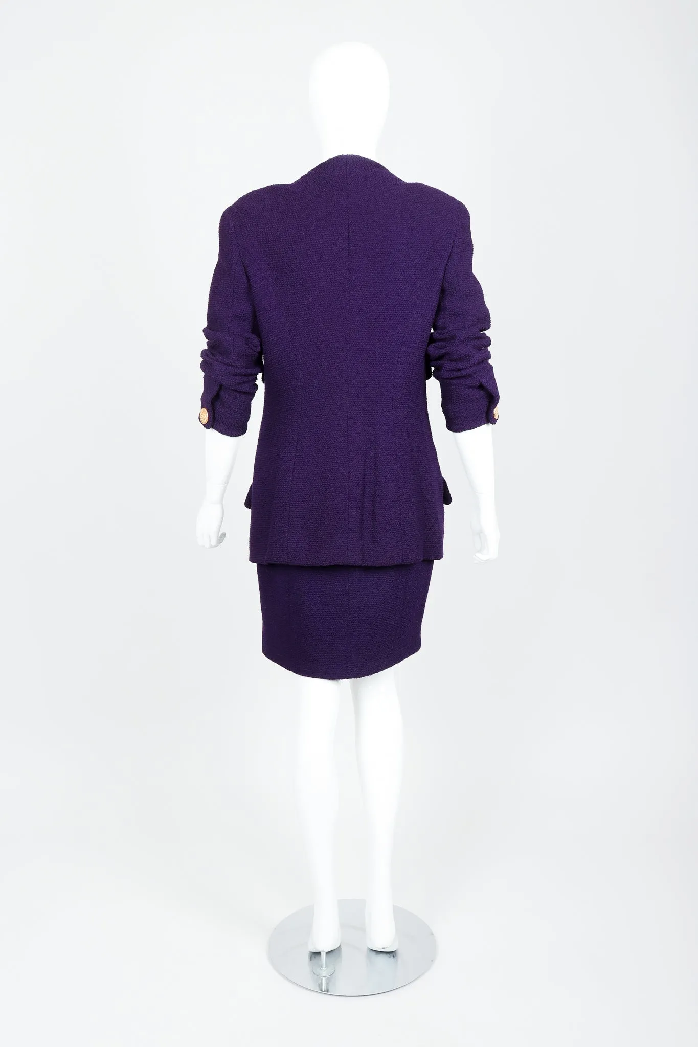 Zipper Bouclé Jacket & Skirt Set